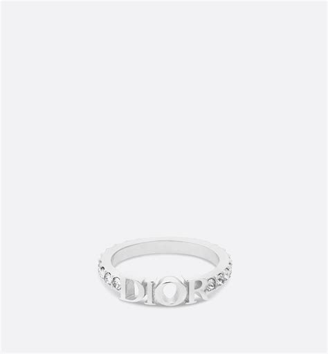 silber dior ring|Dior block letter ring.